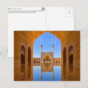 Tarjeta postal de viaje de la Mezquita Jameh, Isfa