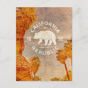 Tarjeta postal de viaje de la República de Califor