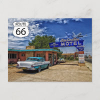 Tarjeta postal de viaje de la ruta 66 de EE. UU.