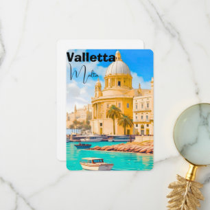 Tarjeta postal de viaje de La Valeta Malta, Tarjet