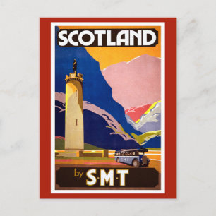 Tarjeta postal de viaje de la vieja Escocia