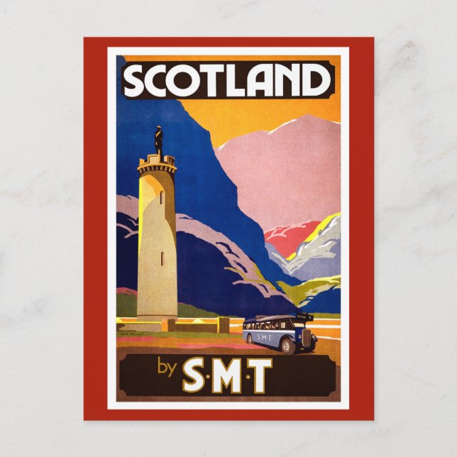 Tarjeta postal de viaje de la vieja Escocia (Anverso)