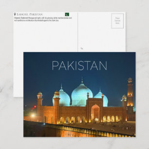 Tarjeta postal de viaje de Lahore, Pakistán