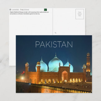 Tarjeta postal de viaje de Lahore, Pakistán
