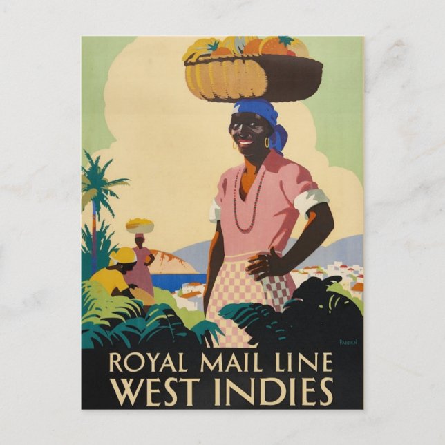 Tarjeta postal de viaje de las Indias Occidentales (Anverso)