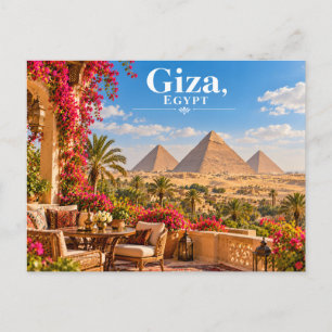 Tarjeta postal de viaje de las pirámides de Giza E