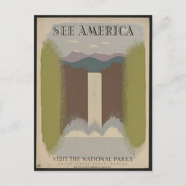 Tarjeta postal de viaje de los parques nacionales  (Anverso)