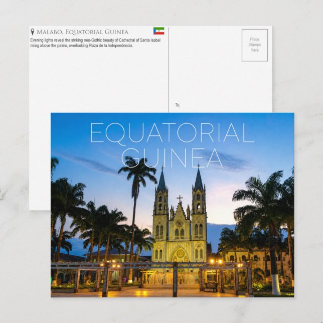 Tarjeta postal de viaje de Malabo, Guinea Ecuatori (Anverso / Reverso)