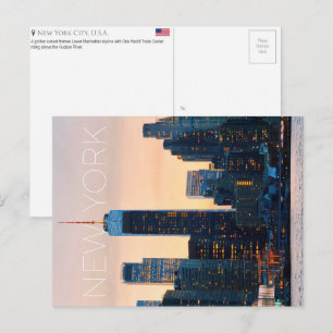 Tarjeta postal de viaje de Manhattan, Nueva York,