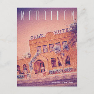 Tarjeta postal de viaje de Maratón de Texas