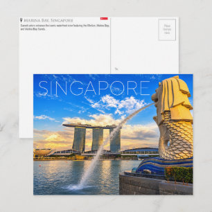 Tarjeta postal de viaje de Marina Bay, Singapur
