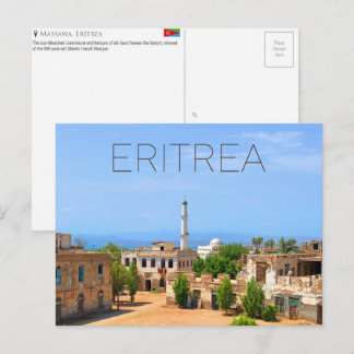 Tarjeta postal de viaje de Massawa, Eritrea