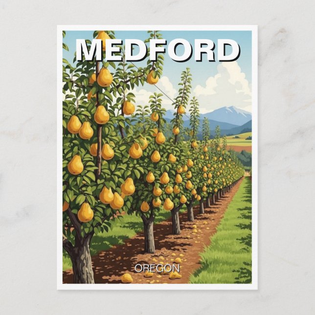 Tarjeta postal de viaje de Medford Oregon (Anverso)