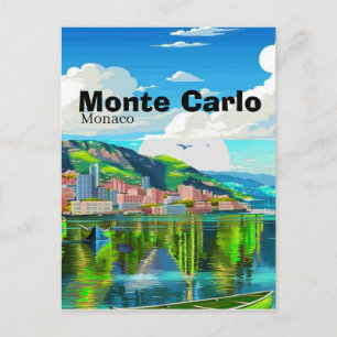 Tarjeta postal de viaje de Montecarlo Mónaco, Tarj