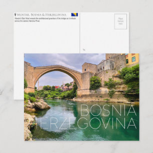 Tarjeta postal de viaje de Mostar, Bosnia y Herzeg