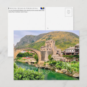 Tarjeta postal de viaje de Mostar, Bosnia y Herzeg