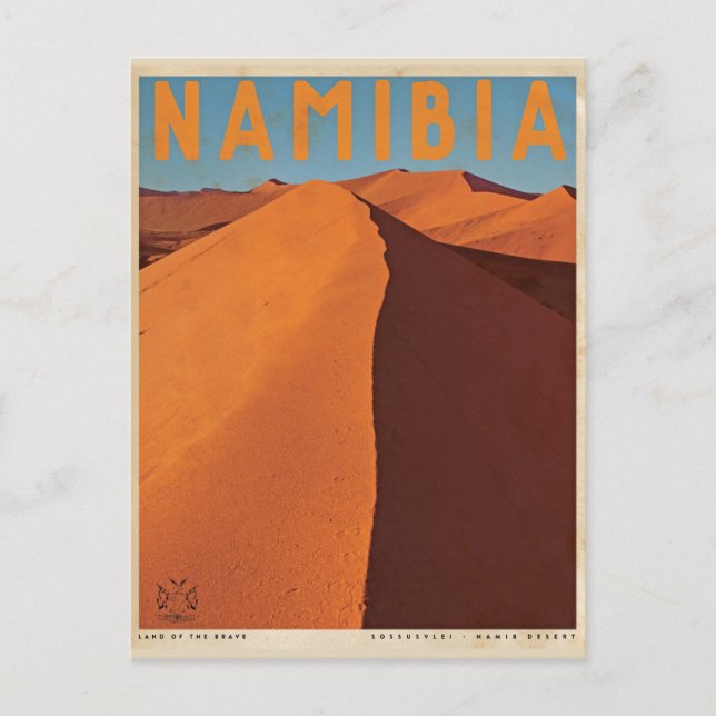 Tarjeta postal de viaje de Namibia antigua (Anverso)
