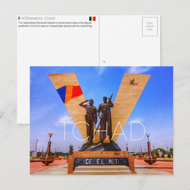 Tarjeta postal de viaje de N'djamena, Chad (Anverso / Reverso)
