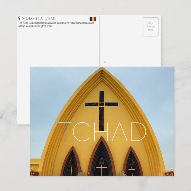 Tarjeta postal de viaje de N'djamena, Chad (Anverso / Reverso)