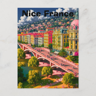 Tarjeta postal de viaje de Niza Francia, Tarjeta p
