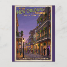 Tarjeta postal de viaje de Nueva Orleans Luisiana 