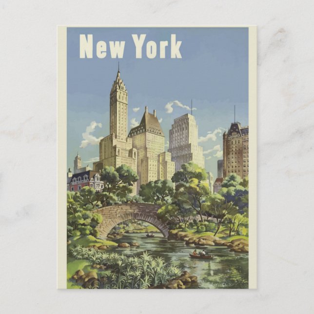 Tarjeta postal de viaje de Nueva York (Anverso)