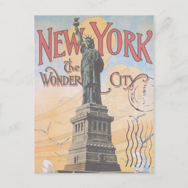 Tarjeta postal de viaje de Nueva York (Anverso)