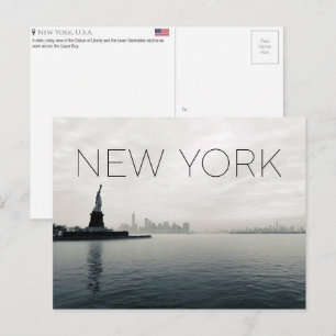 Tarjeta postal de viaje de Nueva York, EE. UU.