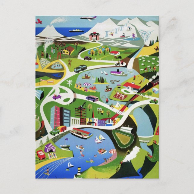 Tarjeta postal de viaje de Nueva Zelanda Cuta Vint (Anverso)