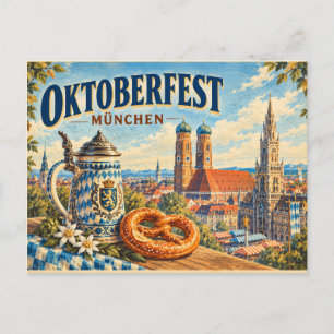 Tarjeta postal de viaje de Oktoberfest de Múnich v