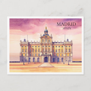 Tarjeta postal de viaje de paisaje urbano al acuar