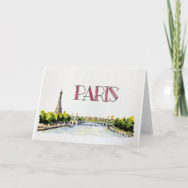 Tarjeta postal de viaje de París - Tarjeta de feli
