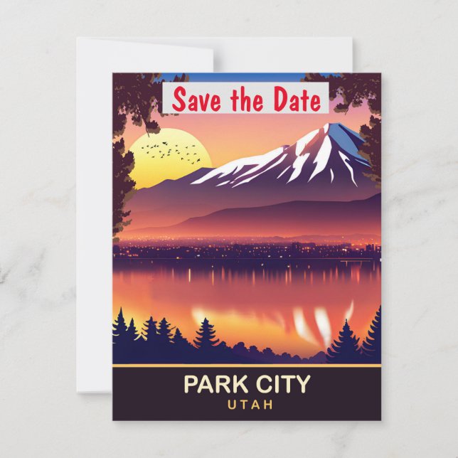 Tarjeta postal de viaje de Park City, Utah (Anverso)