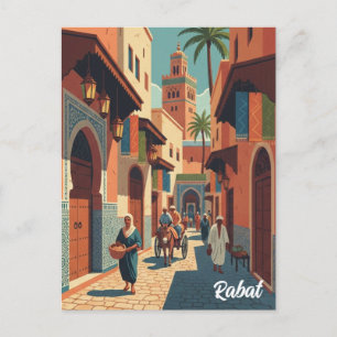 Tarjeta postal de viaje de Rabat Marruecos