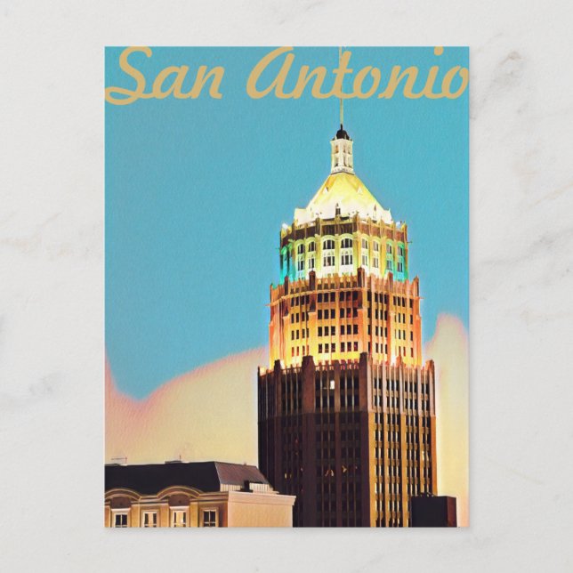 Tarjeta postal de viaje de San Antonio Vintage (Anverso)
