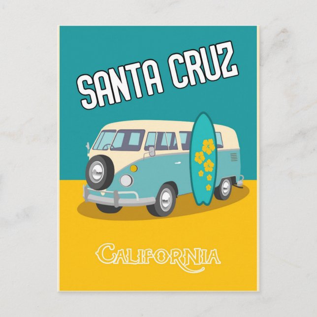 TARJETA POSTAL DE VIAJE DE SANTA CRUZ CALIFORNIA (Anverso)