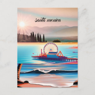 Tarjeta postal de viaje de Santa Mónica California