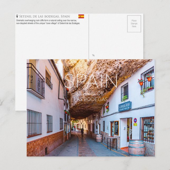 Tarjeta Postal de Viaje de Setenil De Las Bodegas, (Anverso / Reverso)