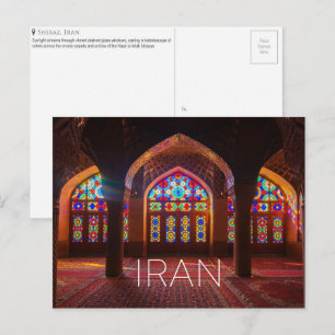 Tarjeta postal de viaje de Shiraz, Irán