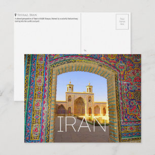Tarjeta postal de viaje de Shiraz, Irán