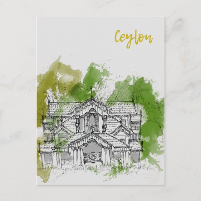 Tarjeta postal de viaje de Srilanka (Anverso)