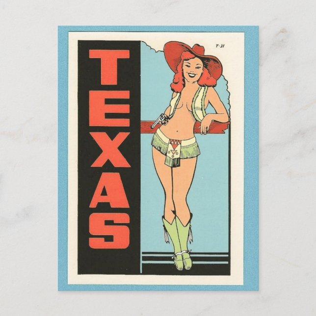 Tarjeta postal de viaje de Texas (Anverso)