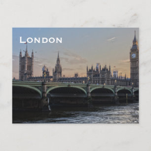 Tarjeta postal de viaje de turismo de Londres anti