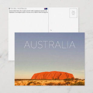 Tarjeta postal de viaje de Uluru, Australia