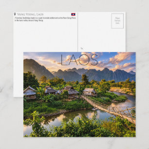 Tarjeta postal de viaje de Vang Vieng, Laos