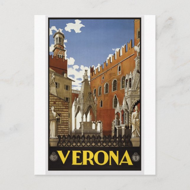 Tarjeta postal de viaje de Verona de Italia (Anverso)
