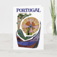 Tarjeta postal de viaje de Vintage Airline Portuga