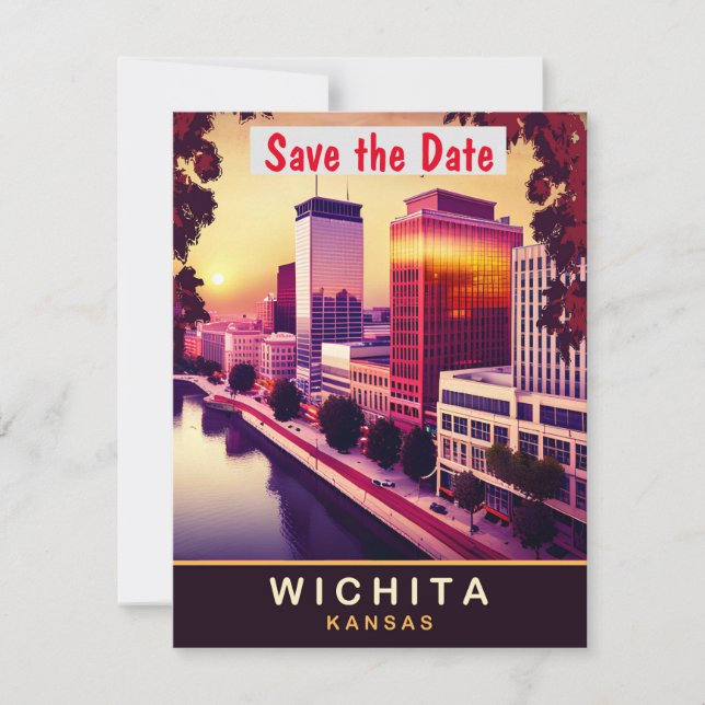 Tarjeta postal de viaje de Wichita, Kansas,  (Anverso)