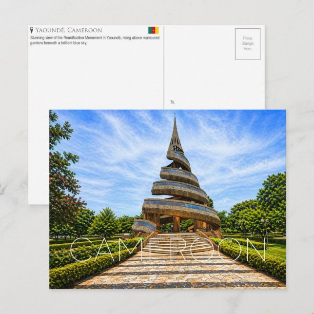 Tarjeta postal de viaje de Yaoundé, Camerún (Anverso / Reverso)