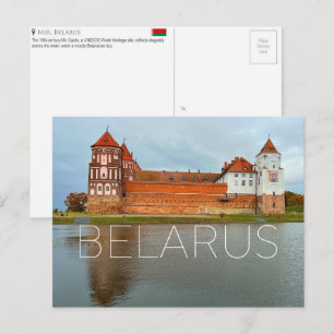 Tarjeta postal de viaje del castillo de Mir, Bielo